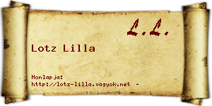 Lotz Lilla névjegykártya